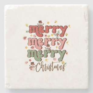 Xmas Gift Merry Merry Christmas Stone Coaster