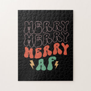 Xmas Gift Merry Merry Merry AF Jigsaw Puzzle