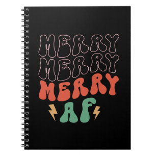 Xmas Gift Merry Merry Merry AF Notebook