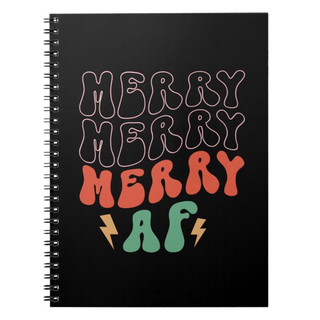 Xmas Gift Merry Merry Merry AF Notebook (Front)