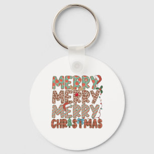 Xmas Gift Merry Merry Merry Christmas Key Ring