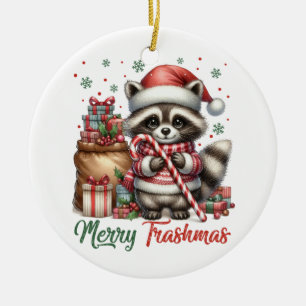 Xmas Gift Merry Trashmas Ceramic Tree Decoration