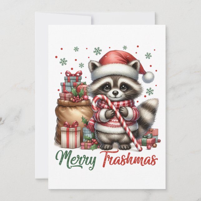 Xmas Gift Merry Trashmas Holiday Card (Front)