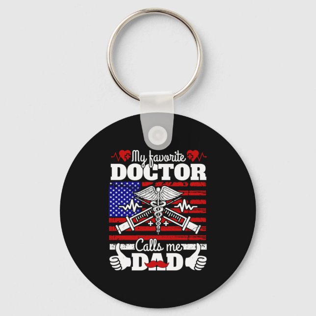 Xmas Gift | My Favourite Doctor Calls Me Dad Key Ring (Front)