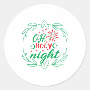Xmas Gift Oh Holy Night Classic Round Sticker