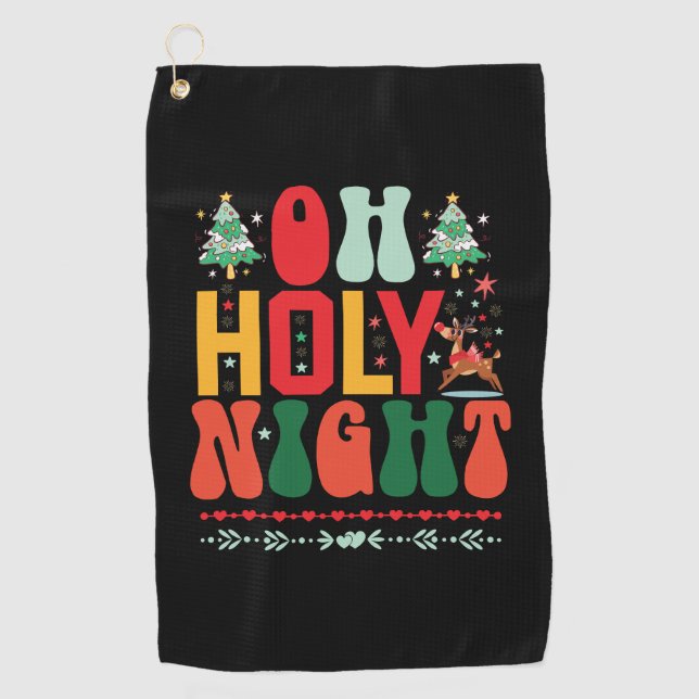Xmas Gift Oh Holy Night Golf Towel (Front)