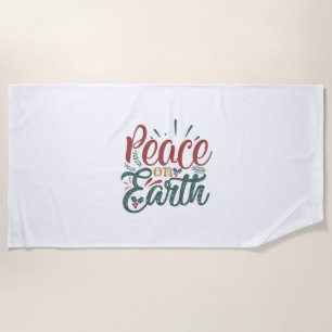 Xmas Gift Peace On Earth Beach Towel
