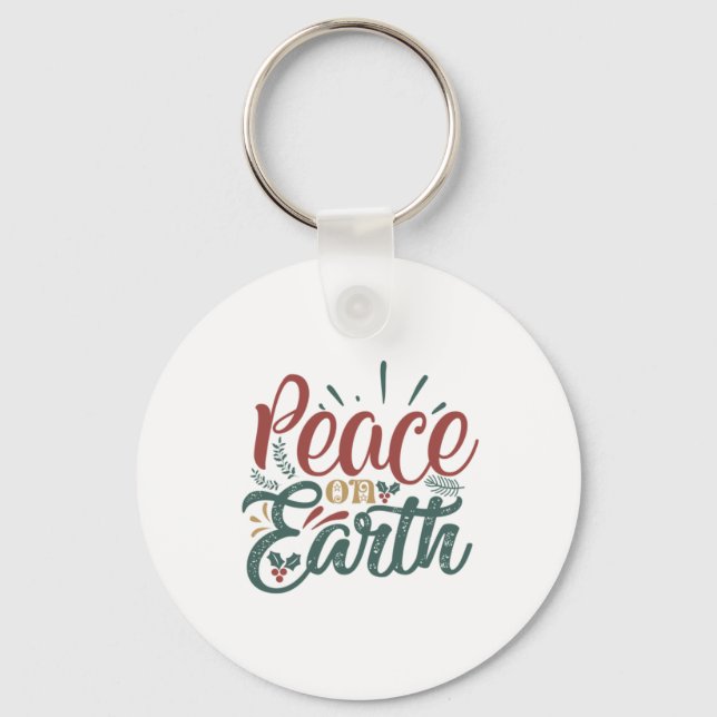 Xmas Gift | Peace On Earth Key Ring (Front)