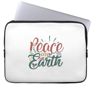 Xmas Gift Peace On Earth Laptop Sleeve