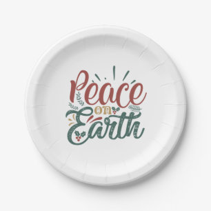 Xmas Gift Peace On Earth Paper Plate