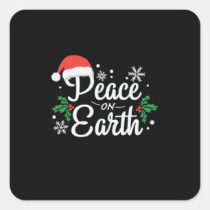 Xmas Gift Peace On Earth Square Sticker