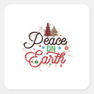 Xmas Gift Peace On Earth Square Sticker