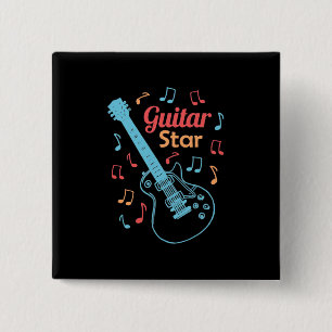 Xmas Gift Proud Guitarist Star 15 Cm Square Badge