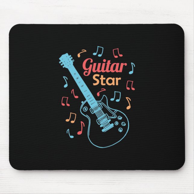 Xmas Gift | Proud Guitarist Star Mouse Mat (Front)
