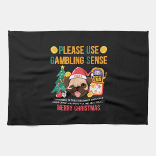 Xmas Gift PUGS The Canine Counselor Tea Towel