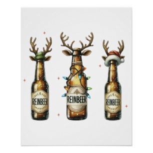 Xmas Gift Reinbeer Reinbeer Reinbeer Poster