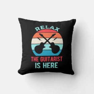Xmas Gift   Relax The Guitarist Is Here Cushion