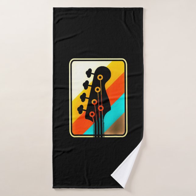 Xmas Gift | Retro Vintage Guitar Player Bath Towel (Bath Towel)