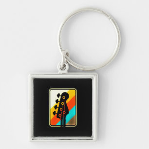 Xmas Gift Retro Vintage Guitar Player Key Ring