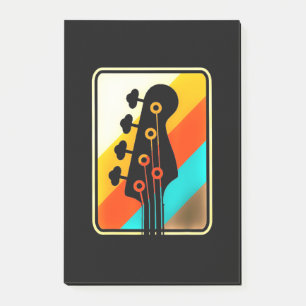 Xmas Gift Retro Vintage Guitar Player Post-it Notes