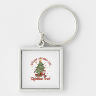 Xmas Gift Rockin Around The Christmas Tree Key Ring