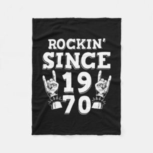 Xmas Gift Rockin Since 1970 Fleece Blanket