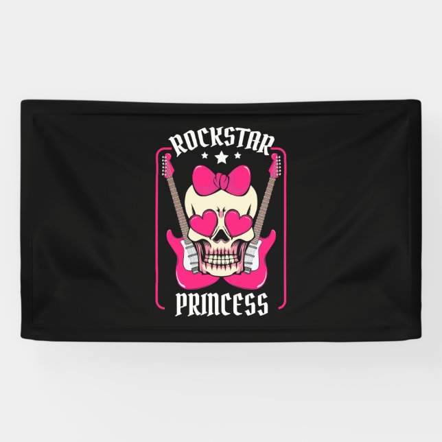 Xmas Gift | Rockstar Princess Skull Banner (Horizontal)