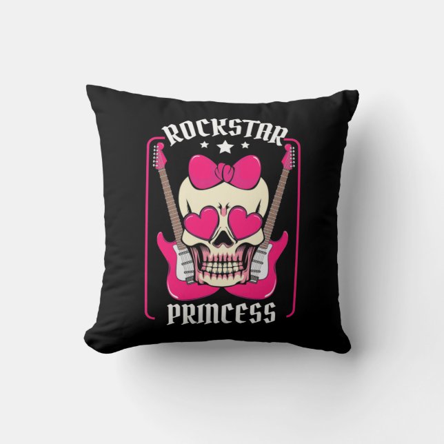 Xmas Gift | Rockstar Princess Skull Cushion (Front)