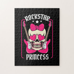 Xmas Gift Rockstar Princess Skull Jigsaw Puzzle