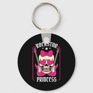 Xmas Gift Rockstar Princess Skull Key Ring