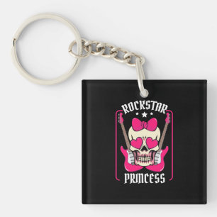 Xmas Gift Rockstar Princess Skull Key Ring