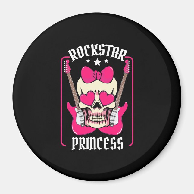Xmas Gift | Rockstar Princess Skull Magnet (Front)