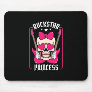 Xmas Gift Rockstar Princess Skull Mouse Mat