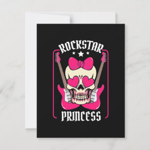 Xmas Gift Rockstar Princess Skull Thank You Card