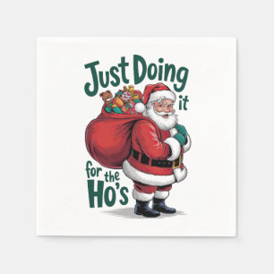 Xmas Gift Santa Claus Just Doing It Napkin