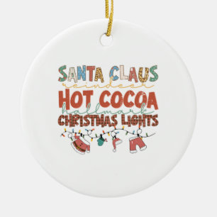 Xmas Gift Santa ClausChristmas Lights Ceramic Tree Decoration