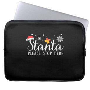 Xmas Gift Santa Please Stop Here Laptop Sleeve