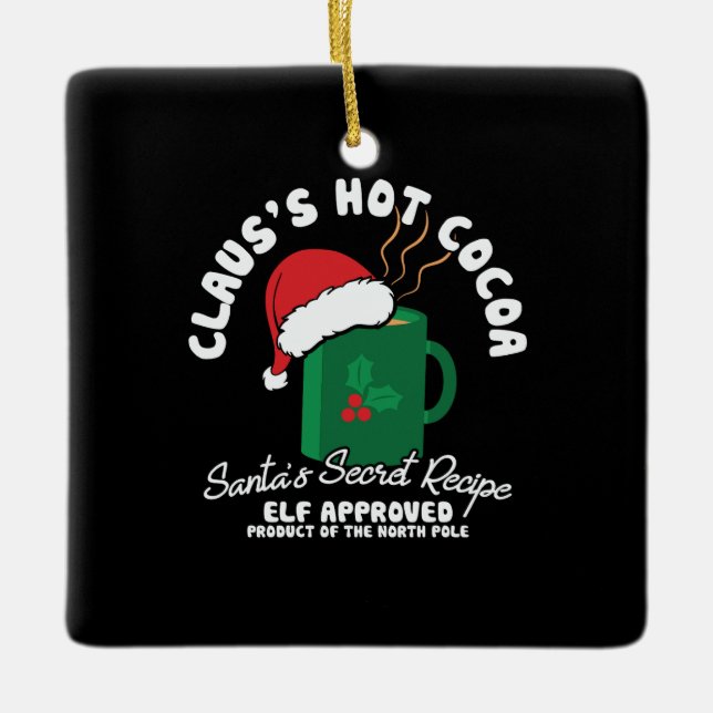 Xmas Gift Santa Secret Recipe Ceramic Ornament (Front)