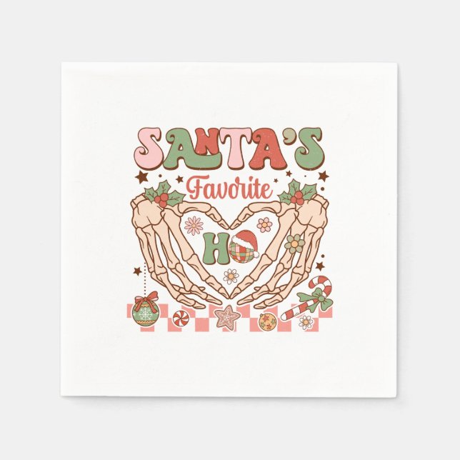 Xmas Gift Santa's Favourite Ho Napkin (Front)