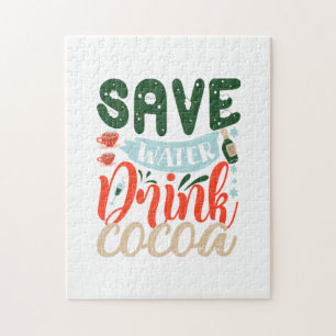 Xmas Gift Save Water Drink Cocoa Jigsaw Puzzle