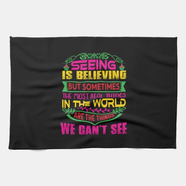 Xmas Gift Seeing Is Believing Tea Towel (Horizontal)