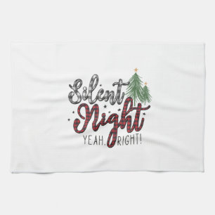 Xmas Gift Silent Night Yeah Tea Towel