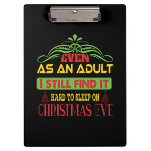 Xmas Gift Sleep On Christmas Eve Clipboard