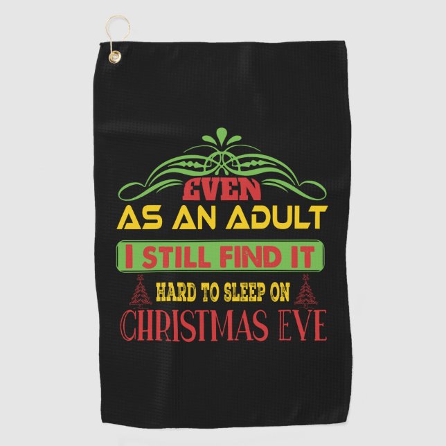 Xmas Gift Sleep On Christmas Eve Golf Towel (Front)
