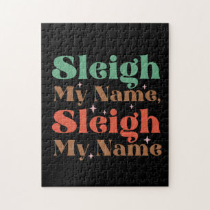 Xmas Gift Sleigh My Name Jigsaw Puzzle