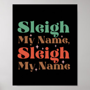 Xmas Gift Sleigh My Name Poster