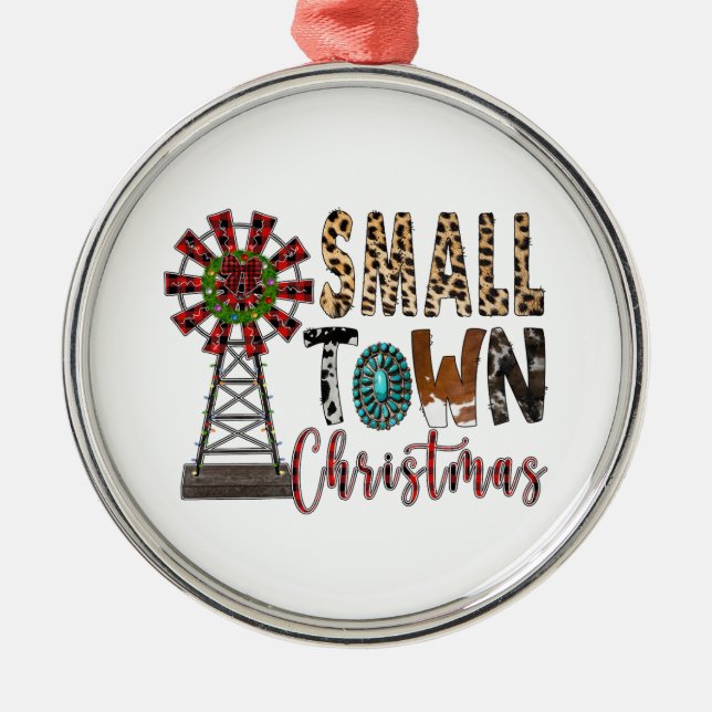Xmas Gift Small Town Christmas Metal Tree Decoration (Front)