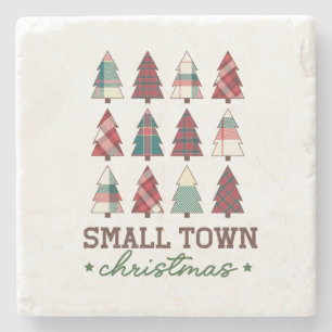 Xmas Gift Small Town Christmas Stone Coaster