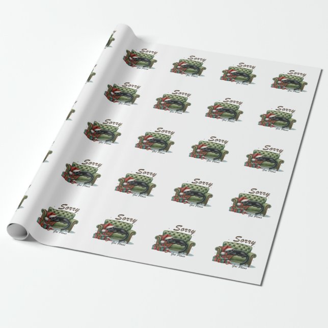 Xmas Gift Sorry Got Plans Wrapping Paper (Unrolled)