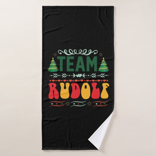 Xmas Gift Team Rudolf Bath Towel (Bath Towel)